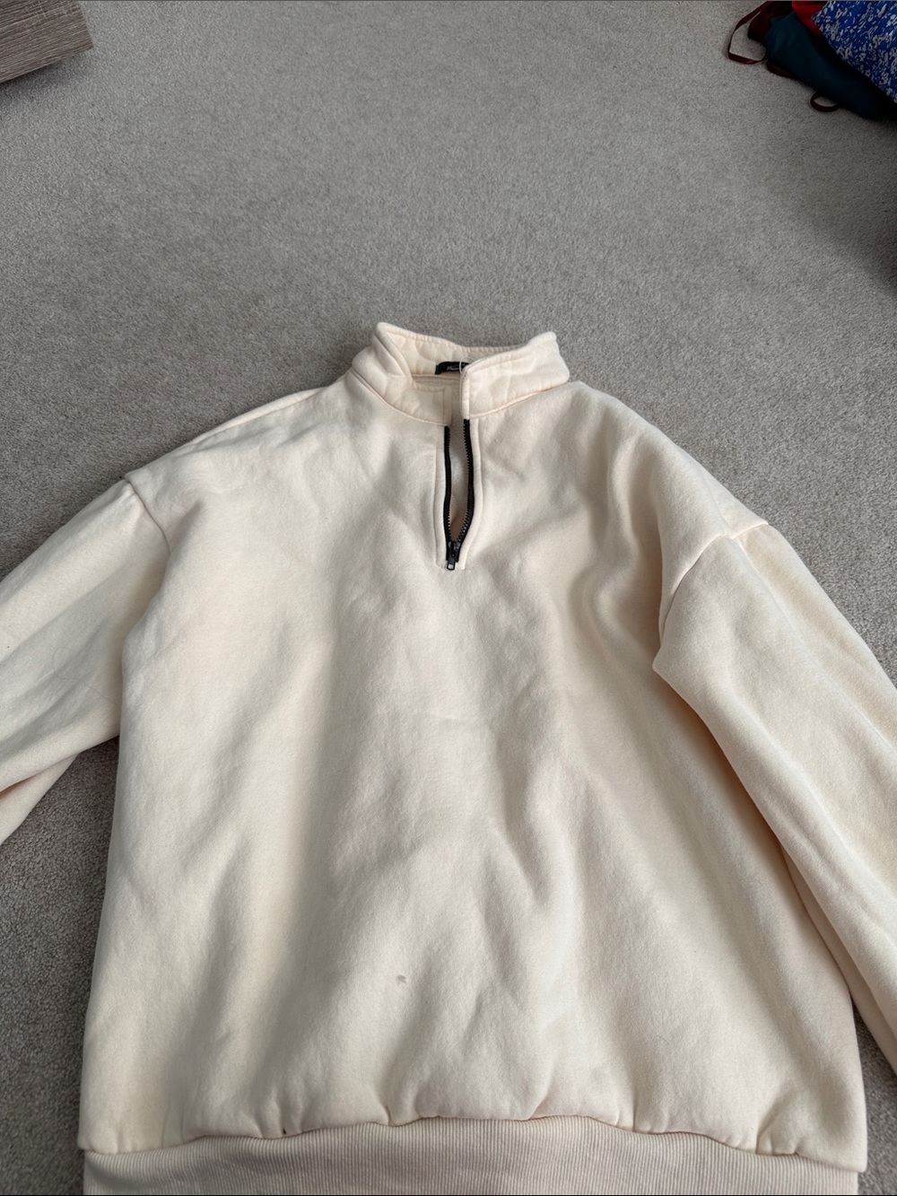 Women's Cream Half-Zip Pullover Sweater